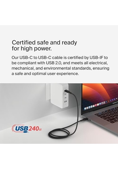 Boostcharge Usb-c - Usb-c Şarj Kablosu, Hızlı Şarj Kablosu, 240 W Power Delivery, Usb-ıf Sertifikalı, İphone 15, Ma Diğer