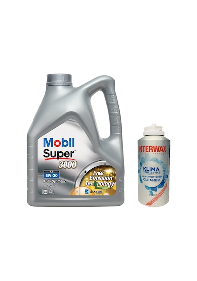 Mobil Super 3000 XE 5W-30 Motor Yağı 4 L + İnterwax Klima Temizleyici