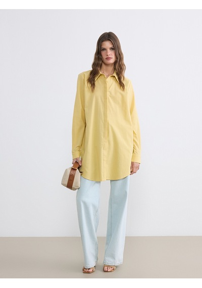 Lcw Everyday Sarı Poplin Kadın Gömlek Tunik
