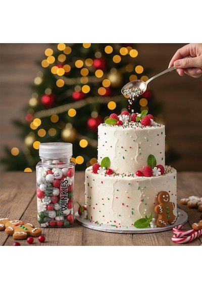 Kırmızı Yeşil Cupcake Ve Pasta Süsleme Şekeri 100 G Dekor Şekeri