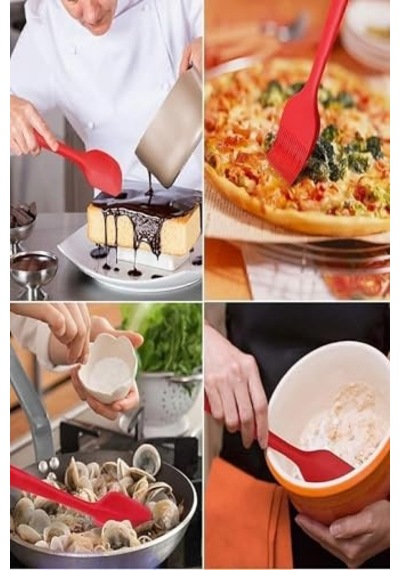 Ayrex Ezmk Ev Gereçleri Silikon Mutfak Seti 6'li, Isıya Dayanıklı Yanmaz Yapışmaz Silikon Spatula Seti 6 Parça K Diğer