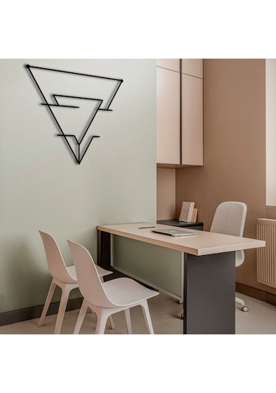 Ters Üçgen Metal Tablo Siyah