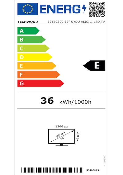 Techwood 39TEC600 39" HD Uydu Alıcılı LED TV
