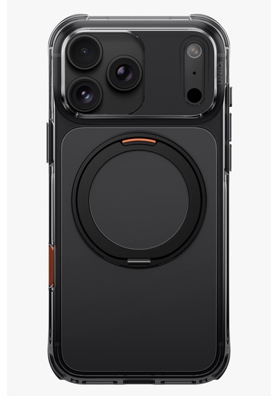 Apple iPhone Uyumlu 18 Pro Max Kılıf Swivix Dönebilen Metal Halkalı Koruyucu Premium Dayanıklı Darbe Emici Kapak Sıyah
