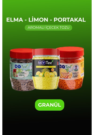 Mytee 3'lü Limon - Portakal - Elma Aromalı Granül İçecek Tozu 3 X 250gr 750 G