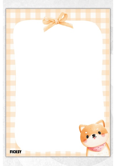 A5 Shiba İnu Bloknot Çizgisiz Defter - 50 Yaprak - Memopad - Notepad - Not Defteri - Not Kağıdı Turuncu Turuncu