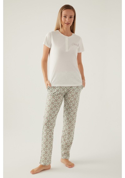 Arnetta Kadın Beyaz Pijama Takımı Ar2881-s-v1 Beyaz