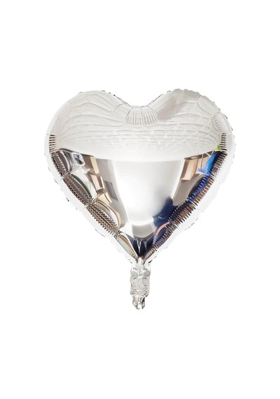 Gümüş Kalp Folyo Balon 18 İnç - 45 Cm