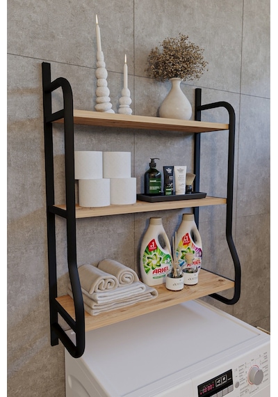 Morpanya Bony Çamaşır Makinesi Üstü Düzenleyici Raf Banyo Dolabı Rafı Makina Üstü Dolap Raf Ceviz Morpanya Bony Çamaşır Makinesi Üstü Düzenleyici Raf Banyo Dolabı Rafı Makina Üstü Dolap Raf Ceviz
