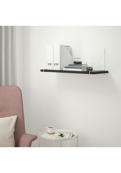 Ikea Bergshult/pershult Duvar Rafı 80x30 Cm Kahverengi - Beyaz