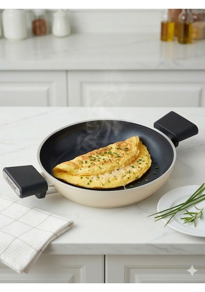 Vista Seramik Yumurta,sucuk,omlet Sahan 18 Cm Siyah Gümüş