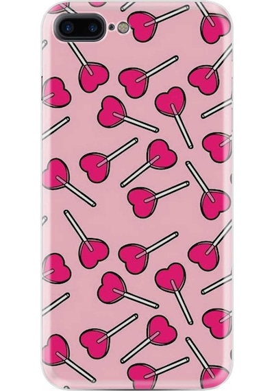 Apple Uyumlu iPhone 8 Plus Kilif Desenli Silikon Heart Lollipop 473324252
