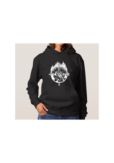 Blackjack Giyim Unisex Baskılı Kapşonlu Sweatshirt Siyah-kpsnfkooo-20015