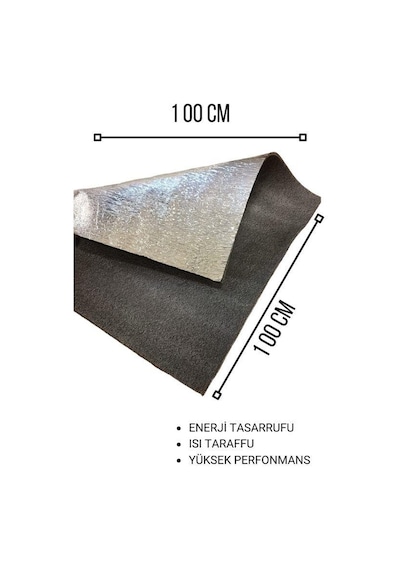 KALORİFER ARKASI TEK FOLYOLU ISI YALITIM LEVHASI 10 MM 1MT X 1MT