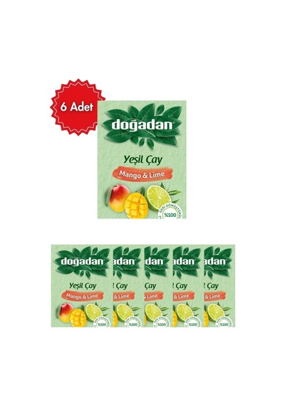 Doğadan Mango &amp Lime Yeşil Poşet Çay X 6 Paket