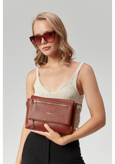 Morpelikan Kadın Dört Bölmeli Clutch Çarpraz Omuz Çantası
