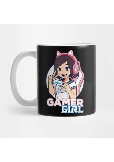 Gamer Girl Kupa Bardak Çok Renkli