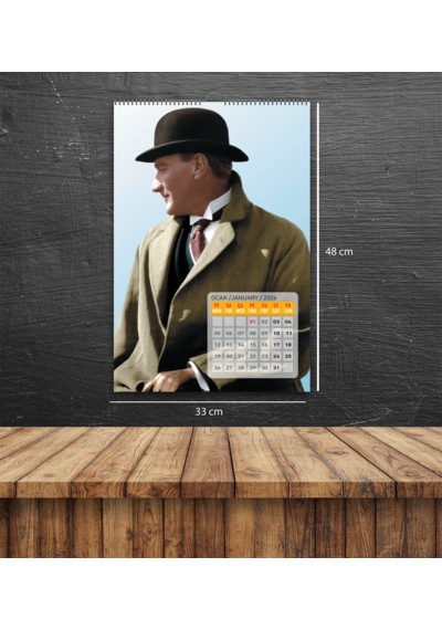 2026 Ataürk Duvar Takvimi-33x48