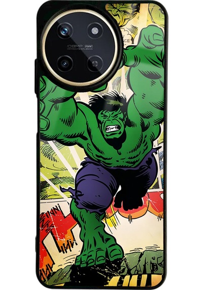Oppo Realme 11 Hulk Tasarımlı Glossy Telefon Kılıfı Siyah