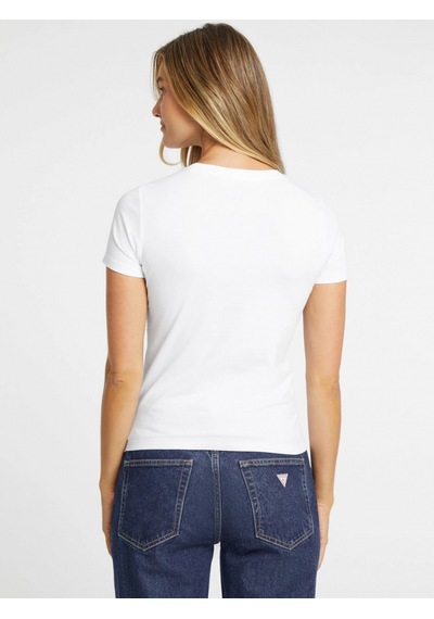 Guess Jeans Kadın Beyaz Slim Fit T-shirt W4yı04j1314-g011 Beyaz