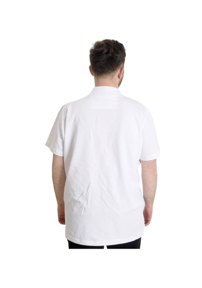 Mode Xl Büyük Beden Erkek T-Shirt Polo Fragmented 23325 Beyaz 001
