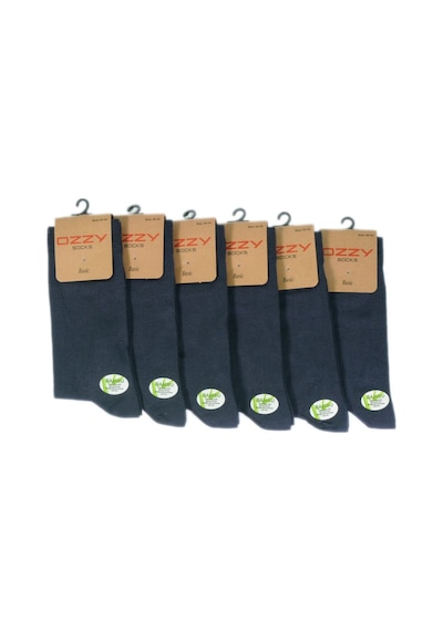 Ozzy Socks 6 Çift Yumuşak Dokulu Erkek Lacivet Bambu Dikişsiz Soket Çorap Seti Lacivert