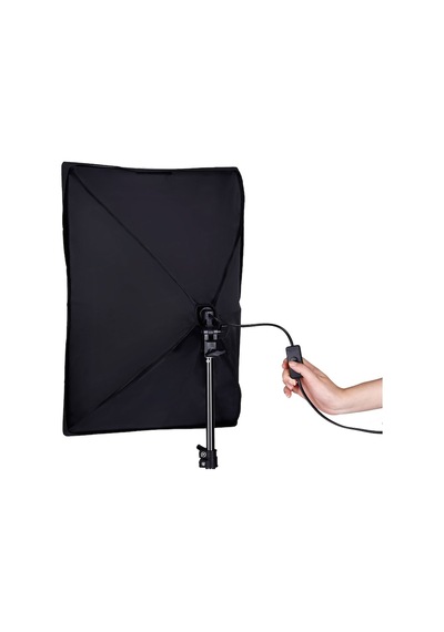 Deyatech 50 x 70 CM 2'li Video Işığı Softbox Seti + 1.8 M 2 x Işık Ayağı + 2 x Lamba + Çanta