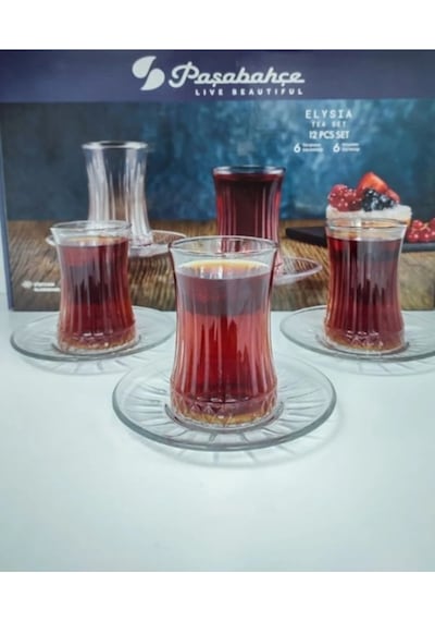 950054 Elysia 12 Parça 6 Kişilik Çay Seti Şeffaf