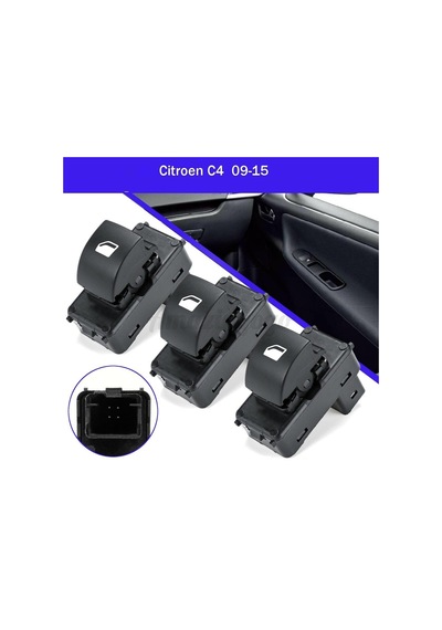 Citroen C4 Yolcu Cam Açma Düğme Takımı 3 Adet 2009-2015