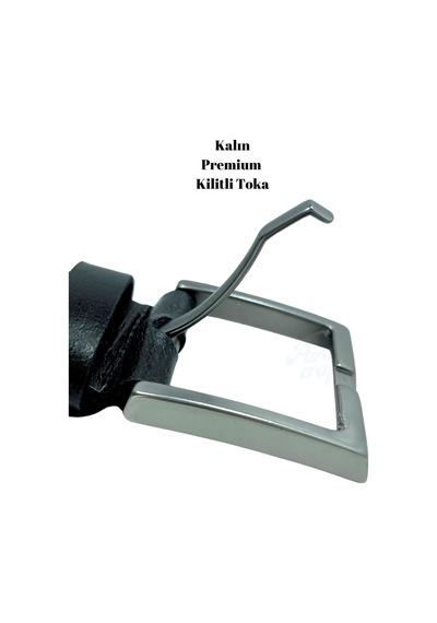 Parscraft Hakiki Deri Erkek Kemer 4 Cm Nevada Exclusive Serisi Siyah Özel Üretim Kalın Kilitli Toka
