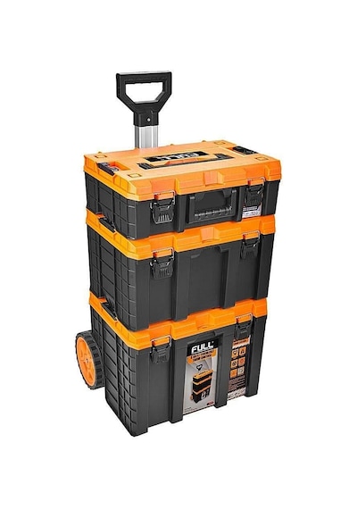 Full Case 3 Katlı Tekerlekli Takım Çantası Dayanıklı, Geniş Hacimli Profesyonel Takım Arabası