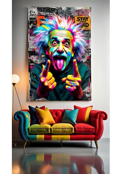 Modern Soyut Sanat Albert Einstein Iı Ev Duvar Salon Güzellik Salonu Ofis Dükkan Dekarasyon Kanvas Tablo