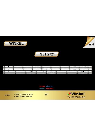 Winkel Tv Led Bar 2721 Takım 5 Li-55u9700 - 55ua9600 - 55hal7250- Es-4211