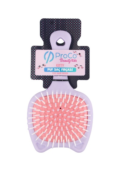 Beauty Kids Kitty Puf Açma Tarama Saç Fırçası Lila
