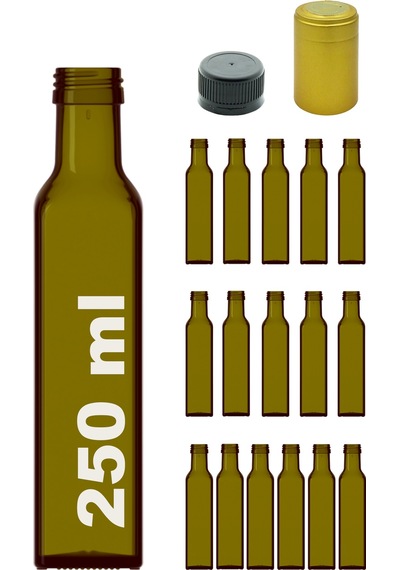 Afracam Maraska Yeşil 250 ML Cam Şişe Kapak Kapüşon 16 Adet