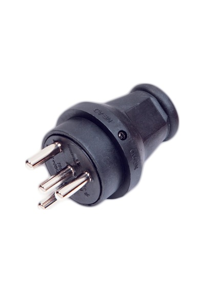 Nead Nead-4005 ,3-faz+p/4x25-amper Siyah Düz Kauçuk Fiş