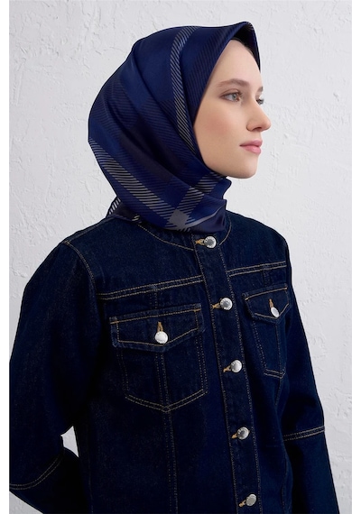 Armine Sura İpek Eşarp -2025/2026 -9418 Lacivert