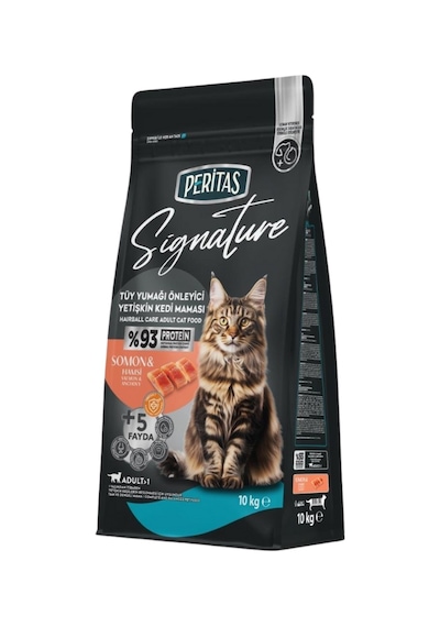 Peritas Signature Somonlu Yetişkin Hairball Tüy Yumağı Önleyici Kedi Maması 10 Kg