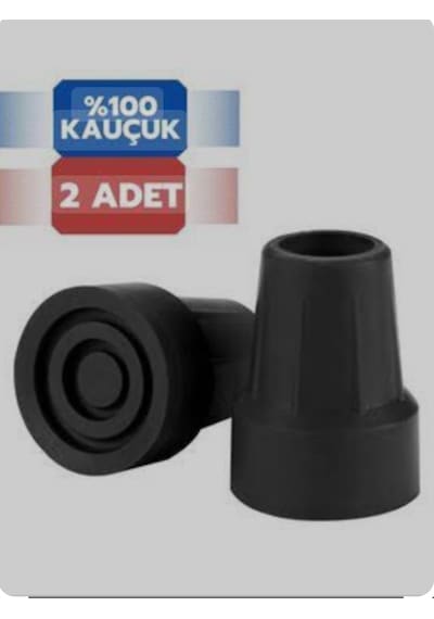 Kanedyen Baston İçin Lastik Ucu Pabucu Siyah 2'li