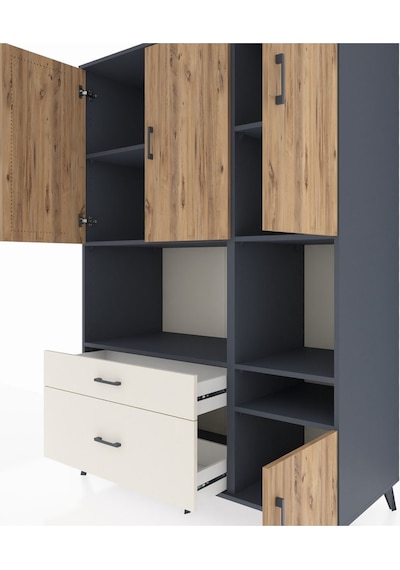 Kronos Dolap 7 Raflı 2 Çekmeceli 4 Kapaklı 132x59x195 Antrasit-çam/aytaşı Atlas Çam/aytası Kronos Dolap 7 Raflı 2 Çekmeceli 4 Kapaklı 132x59x195 Antrasit-çam/aytaşı Atlas Çam/aytası