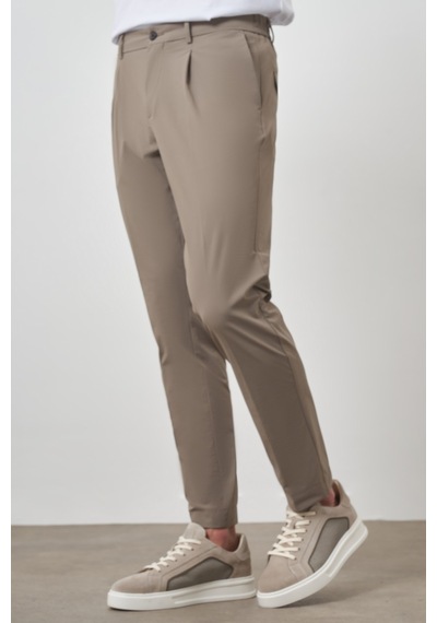 Morven Erkek Vizon Trend Slim Fit Tam Lastik Pantolon 25ms003038405 Vizon