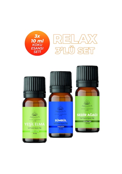 Relax Esansiyel Uçucu Koku Yağı Buhurdanlık Yağı Difüzör Esansı 3'lü Set 3x10ml Karışık