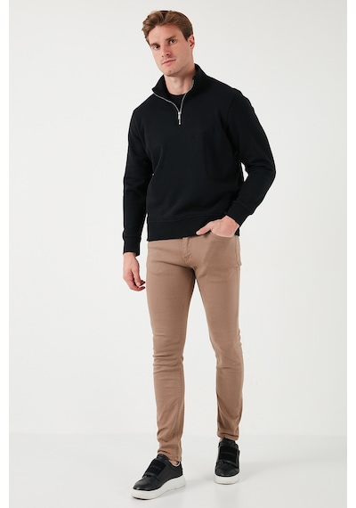 Buratti Pamuklu Regular Fit Yarım Fermuarlı Dik Yaka Erkek Sweat 59052592 Siyah