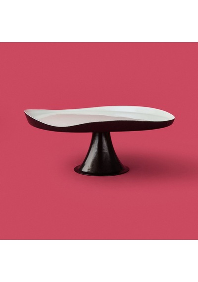 Kitchen Jota Ayaklı Tabak - Beyaz / Siyah - 32 Cm Çok Renkli