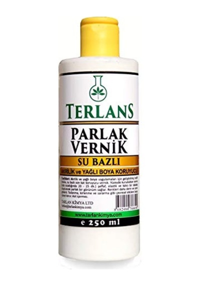 Terlans Su Bazlı Parlak Vernik 250 Ml Akrilik Ve Yağlı Boya Koruyucu 0,15 L