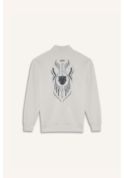 DeFacto Marvel Boxy Fit Dik Yaka Fermuarlı Sırt Baskılı Sweatshirt D6771AX25SPGR503