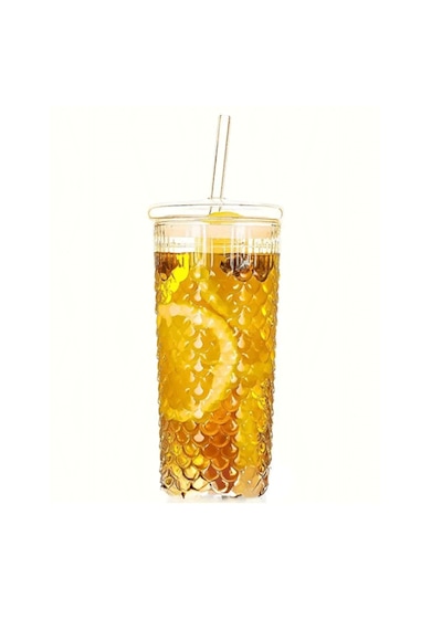 Squama Cam Kapaklı Borosilikat Soğuk Kahve Bardağı 650 Ml Şeffaf