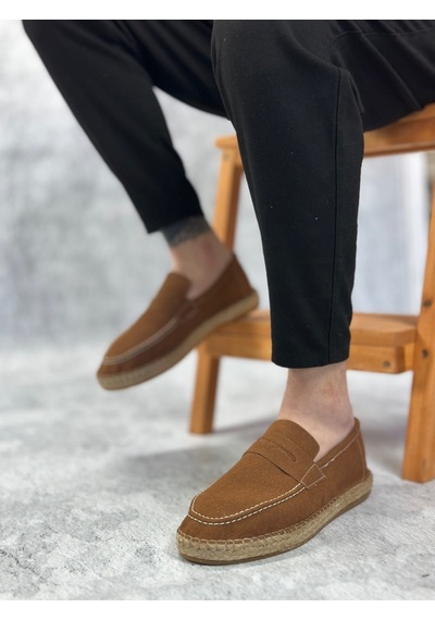 Ba0359 Boa Doğal Deri Tozu Bağcıksız Kauçuk El Yapımı Espadril Taban Taba Renk Erkek Ayakkabı Taba Ba0359 Boa Doğal Deri Tozu Bağcıksız Kauçuk El Yapımı Espadril Taban Taba Renk Erkek Ayakkabı Taba