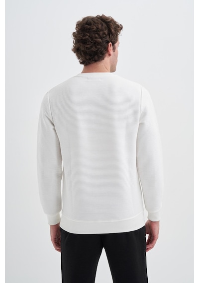 Cazador 50460 Erkek Bisiklet Yaka Sweatshirt Ekru