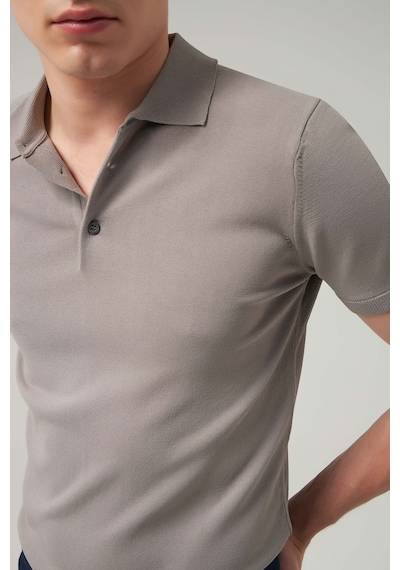 D's Damat Ds Damat Slim Fit Gri Düz Örgü T-Shirt 0Hf069421001M Gri